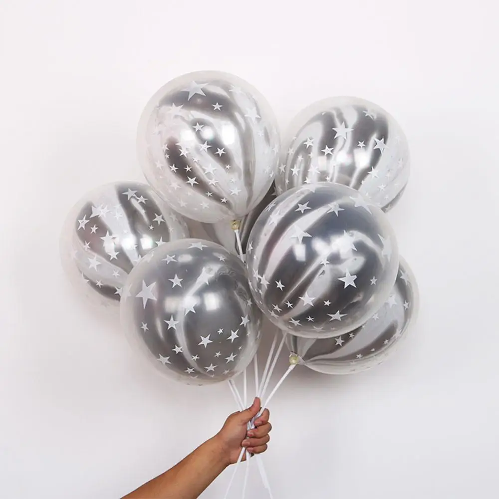 

10Pcs 12Inch Double Layer Agate Balloons Transparent Cartoon Latex Ballons Happy Birthday Baby Shower Decor Kids Party Supplies