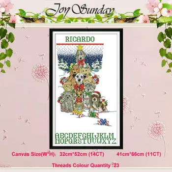 

Dog Christmas stockings pattern counted 11CT 14CT Cross Stitch Set DIY Chinese Cross-stitch Kit Embroidery Needlework Home Decor