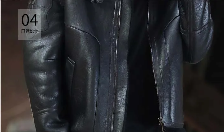 Новая Россия Мужская натуральная стрижка кожаная куртка из овчины шерстяная кашемировая подкладка теплая ткань для мужчин черный 4xl xxxxl