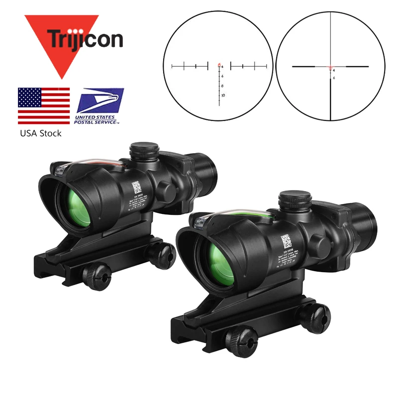 

Trijicon ACOG 4X32 Real Fiber Optics Red Dot Illuminated Chevron Glass Etched Reticle Tactical Optical Sight Hunting Riflescope