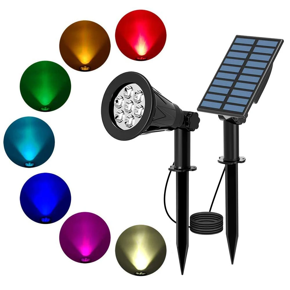 Holofote solar de 7leds, à prova d'água,