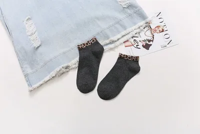 Новые весенне-летние носки детские сетчатые красные леопардовые Носки с рисунком для леди хлопковые носки с закрытым носком - Цвет: W011
