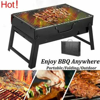 

BBQ Barbecue Grill Folding Portable Charcoal Stove Camping Garden Outdoor Mini Charcoal Grills