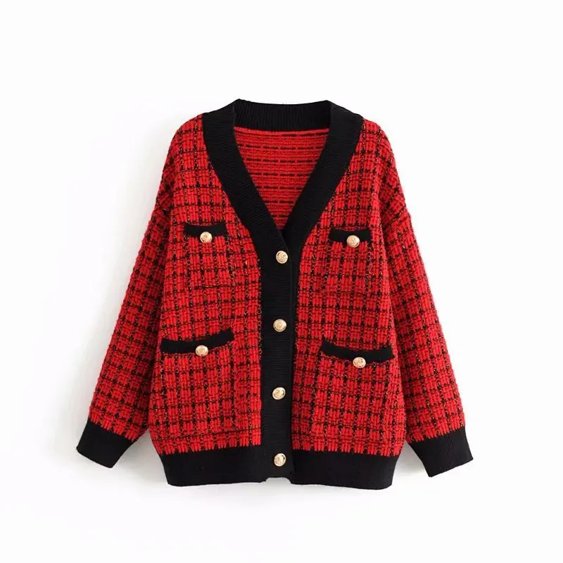 

Popular new AAZZ70-6122 European and American fashion style knitted jacket