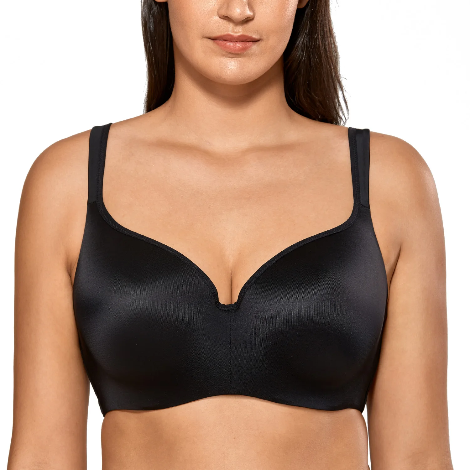  Women's Smooth Full Coverage Underwire Contour Balconette T-Shirt Bra