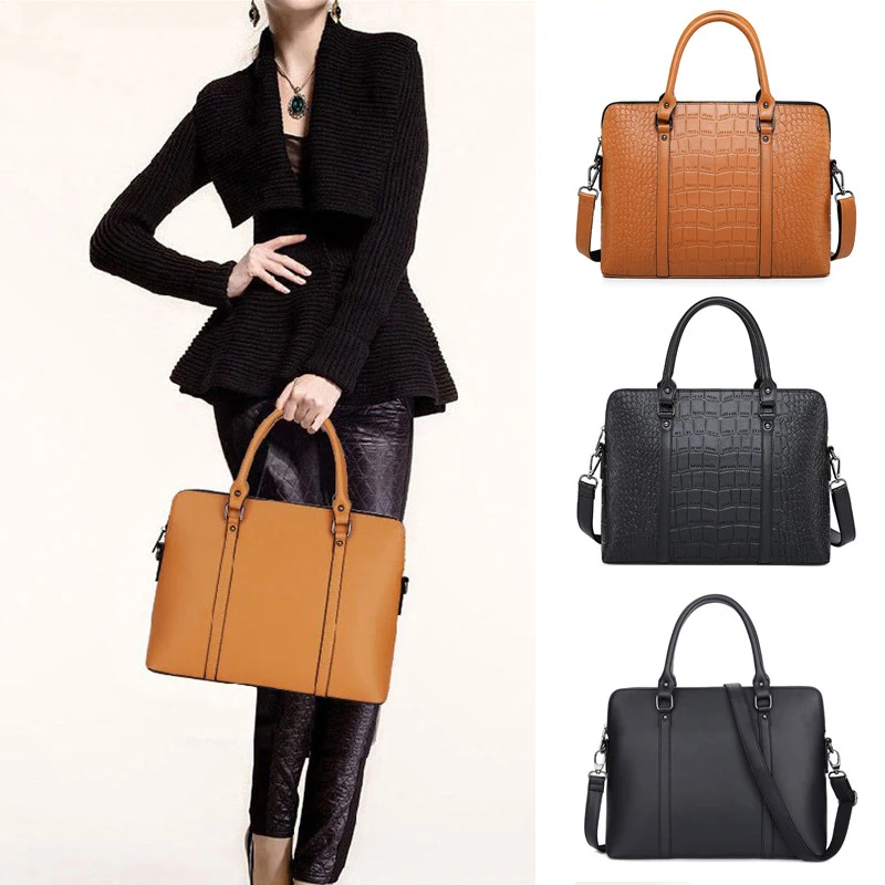 Деловые сумки Женский дипломат сумка для компьютера пакет для файлов женская сумка через плечо из искусственной кожи 14 дюймов портфели для ноутбуков