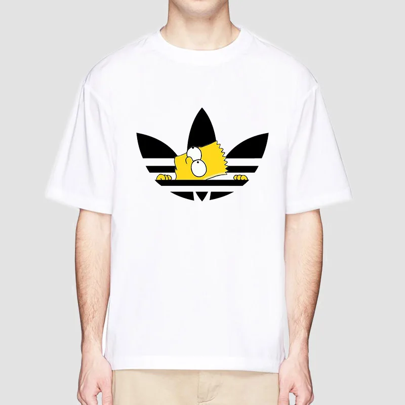 Летняя футболка с забавным принтом Симпсон, Мужская брендовая футболка в стиле хип-хоп, футболка с коротким рукавом и круглым вырезом, homme camisetasrt
