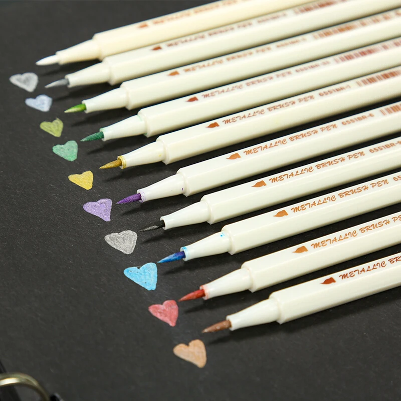 STA Metallic Paint Brush Marker Pen For DIY Photo Album Scrapbooking