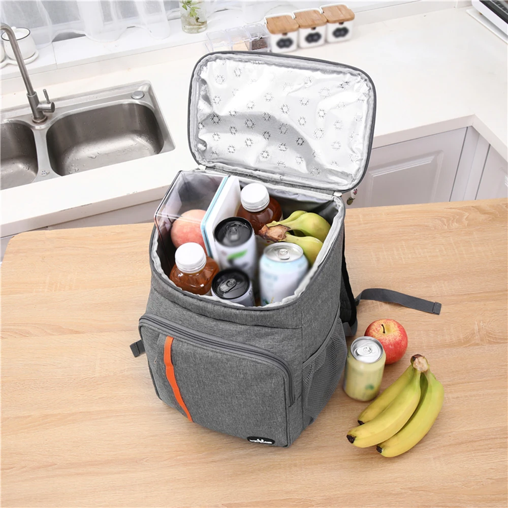 Waterproof Insulated Cooler Backpack Soft Large Food Thermal Bag 18L Leakproof Insulated Camping Isothermal Refrigerator Bag
