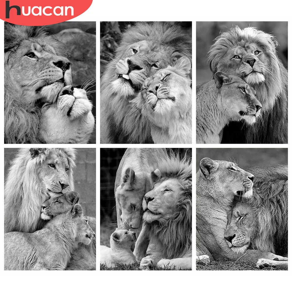 Cuadro de León en blanco y negro para decoración del hogar, cuadro de