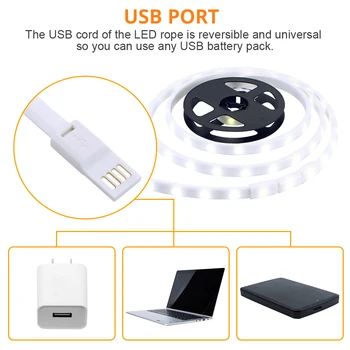 

RGB LED Strip Light Flashlight Lamp USB LED String Light Remote Control Outdoor Camping Strip Light SMD 2835 DC5V