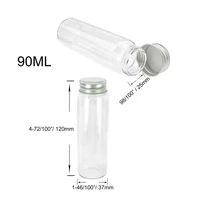 12 pcs 37x120 mm 90ml Aluminum Screw Cap Candy Bottles Wishing Stars Glass Bottles Decorative Jars Decorative Glass Containers 1