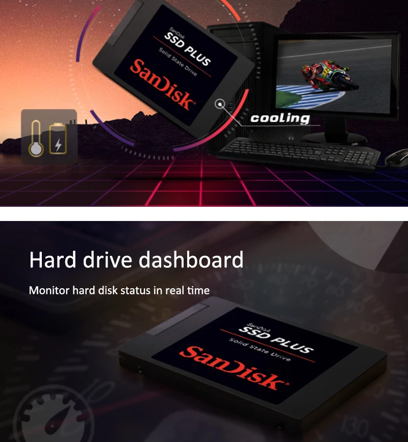Sandisk SSD 120GB 240GB 480GB SATA III Plus HDD Внутренний твердотельный накопитель для ноутбука