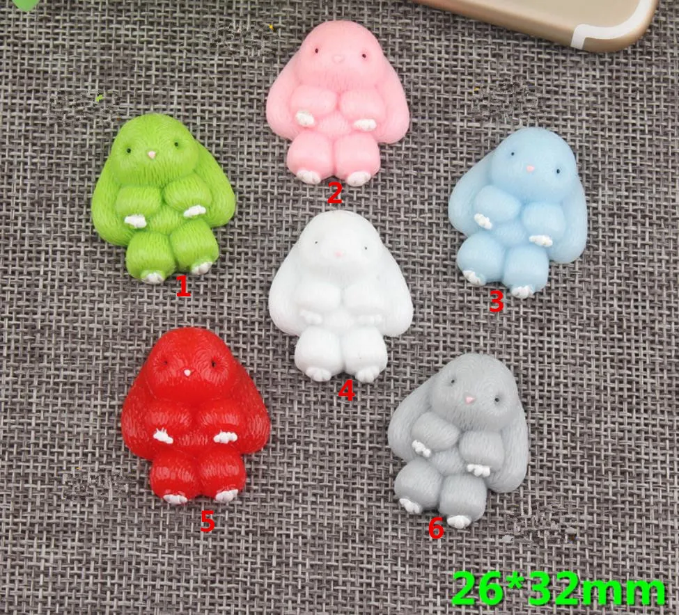 Смола kawaii мультфильм кролик, заяц плоская спина, Кабошон Художественное украшение поделка-Шарм DIY Аксессуары 26x32 мм