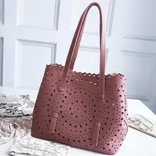 Модные кожаные сумки полые классические украшения новые дикие большой емкости сумка на плечо