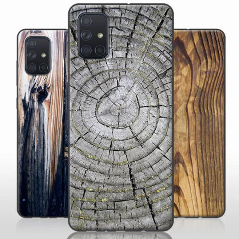 Чехол с рисунком деревянных зерен и камней для Samsung Galaxy A71 мягкий чехол накладка