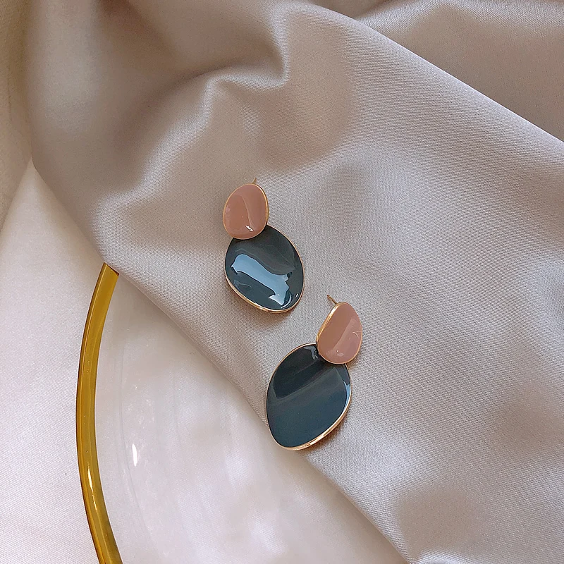 Korea Hot Sale Fashion Jewelry Irregular Metal This is an oil drop earring elegant simple and generous wild earrings for women | Украшения