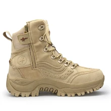 

2021 New Winter Snow High Quality Military Flock Desert Boots Men Tactical Combat Sneaker Botas Work Safety Shoes Big Size 39-46