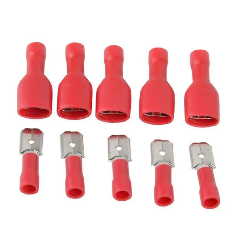 

50pairs Female/Male Spade Insulated Electrical Crimp pressed Connectors terminal Terminal fully Cold insulated I1U9
