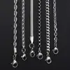 Davieslee Chain Necklaces For Men Stainless Steel Silver Color Rolo Wheat Box Snake Chains Mens Necklace 3mm 18-26inch LKNN1 ► Photo 1/6