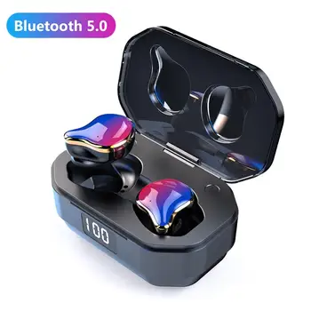 

New Portable TWS Mini In-Ear Waterproof Sport Earpiece Wireless Bluetooth5.0 Earphone With Digital Display Charge Box