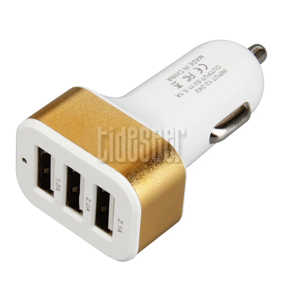 US $1.571.86 USB Car Charger 3 Port CarCharger Adapter Socket Cigarette Lighter 21A 1A 1A Universal For Mobile Phone Pad Chargers 2000pcs