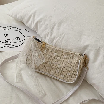 

Women Lace Weave Knit Messenger Bags Small Square Elegant Classic Elegant Crossbody Shoulder Bag 2020 Popular Daily Travel Bags