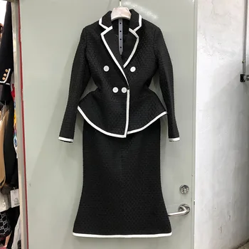

European Style Tweed Dress Set Woman Small Fragrant Wind Temperament Ol Skirts Suit Women's New Spring Outfit Jacket + Hip Skirt