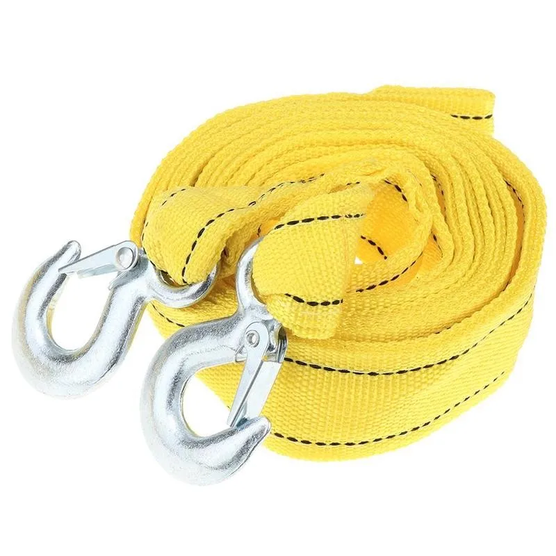 4M Heavy Duty 5 Ton Car Tow Cable Towing Pull Rope Strap Hooks Van Road F3D7 2X 
