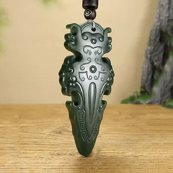 

New Natural Hetian yu Drop Demon Pestle Pendant Necklace Men And Women yu Stone Jewelry Gifts