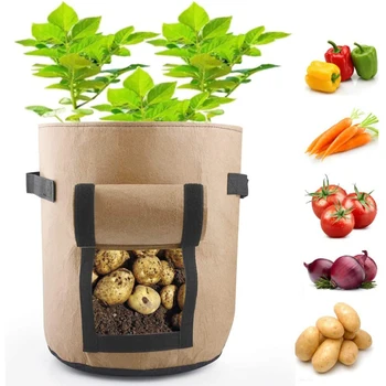 

Growing Box Round Pot Container Vegetable Seedling Pots Non-woven Plant Growth Bags Eco-Friendly DIY Potato Grow