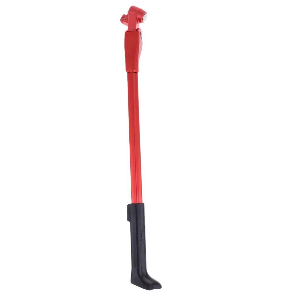Adjustable Alloy Bike Bicycle Side Stand Kickstand 35cm-41cm/13-16 inch Prop Black Red - Цвет: Красный