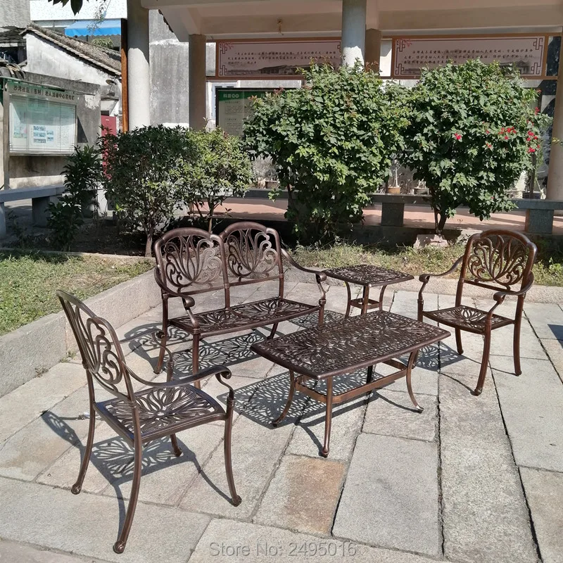 5-person Sofa set solid Cast-aluminum outdoor furniture converstaion patio set leisure seater with cushion 5-person Sofa set solid Cast-aluminum outdoor furniture converstaion patio set leisure seater with cushion