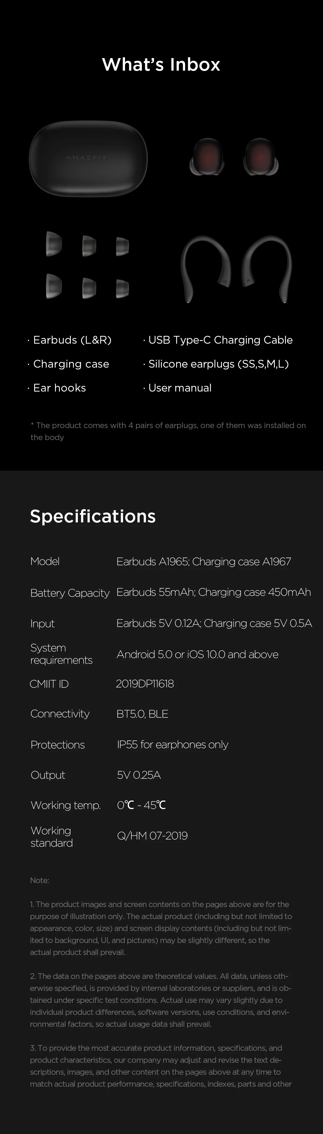 Amazfit TWS Heart Rate Monitoring Sports & Fitness Earphones / Powerbuds