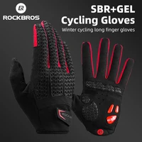 ROCKBROS-Luva de ciclismo à prova de vento, equipamento térmico para bicicleta, MTB, motocicleta, funcional para touch screen, inverno, outono
