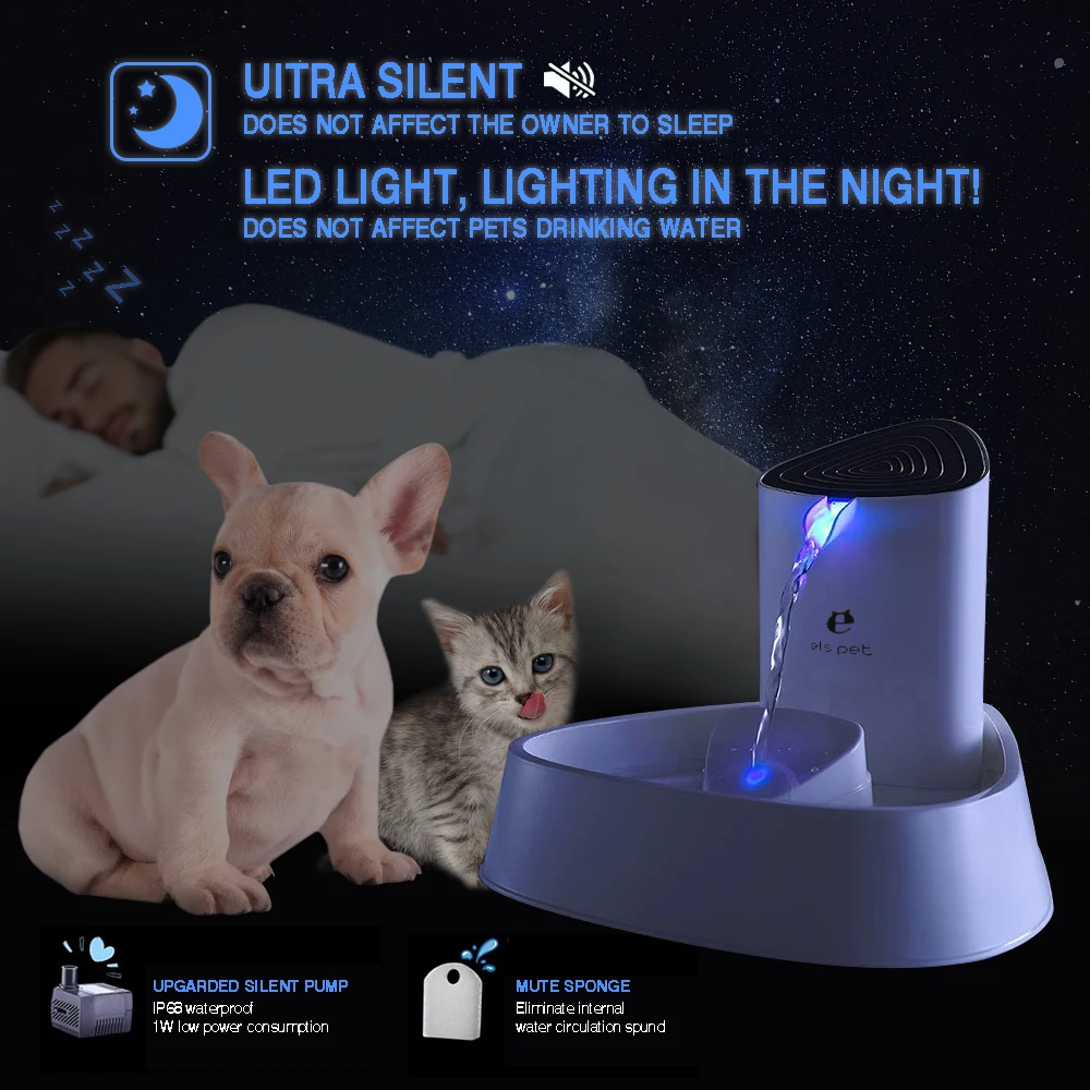 super silencioso LED, alimentador automático para cães e gatos