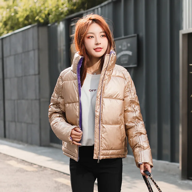 

Kemai Photo Shoot 2019 Thin down Cotton Women's Korean-style Short Loose-Fit Students BF down Coat Cotton Overcoat