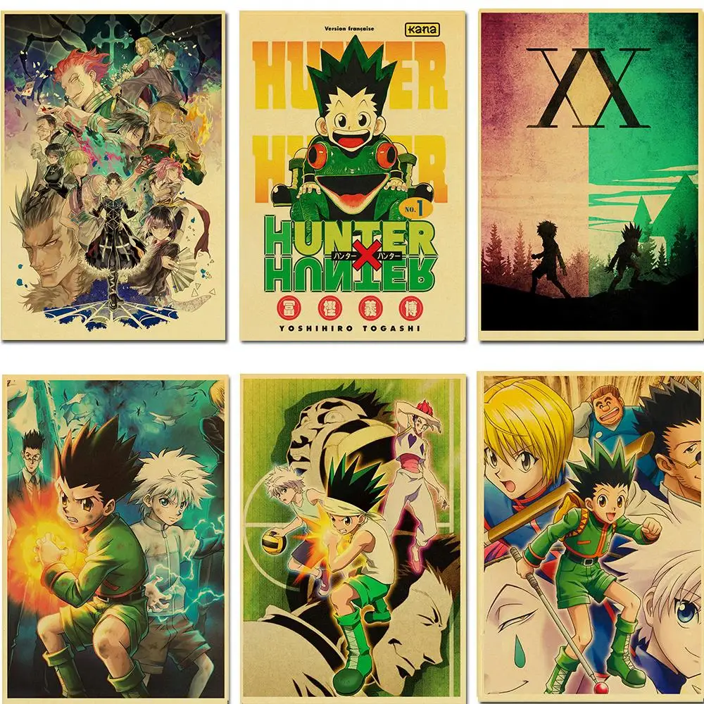 New hot anime HUNTER×HUNTER Retro Posters Art Movie Painting Kraft Paper Prints Home/ Room/Bar Decor Wall Stickers