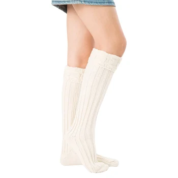 

New Style 1 Pair Knitting Sock Stretchy Warm Solid Color Soft Breathable for Rain Boots Liners