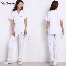 Msormoasia высокое качество унисекс больница Доктор Медсестры скраб-топ медицинская хирургическая форма стоматолога клиника аптека ветеинар униформа