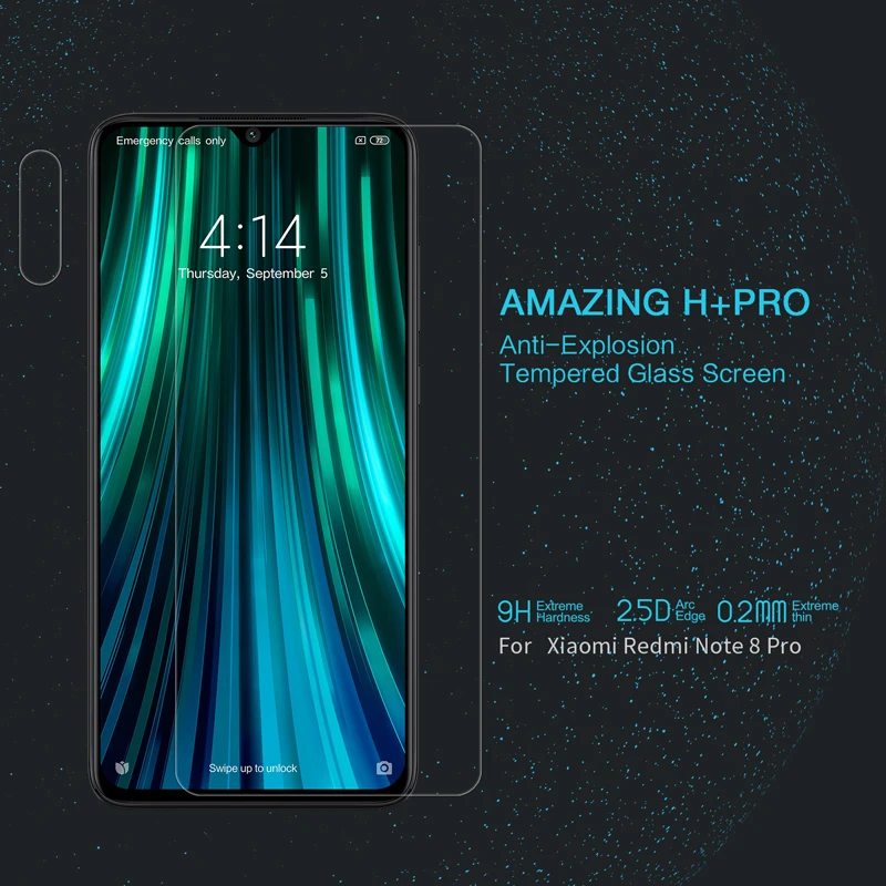 

For Xiaomi Redmi Note 8/Note 8 Pro Glass Nillkin 9H Amazing H H+Pro Anti-Explosion Tempered Glass Screen Protector flat 2.5D ARC