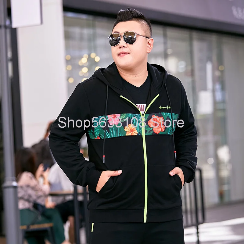 

Cardigan Zipper Men's Sweater Plus Fat Plus Size Big Fat Brother Plant A Versatile Hoodie Top Super