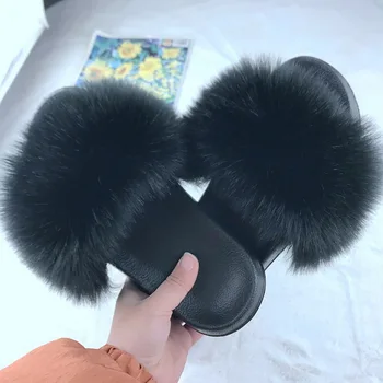 

2020 NEW Summer Women Shoes Fur Slipper Girl Luxury Indoor Slides Flats Furry Flip Flops Wholesale Plush Shoes Drop Ship