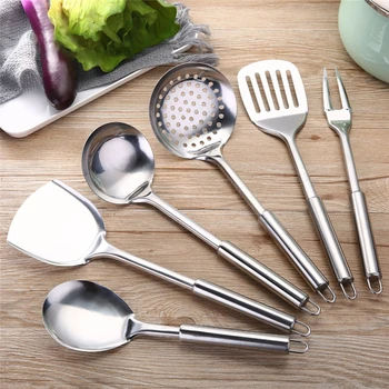 

Stainless Steel Kitchen Cooking Utensil Set Cookware Colander Spoon Spatula Shovel Nonstick Cookware
