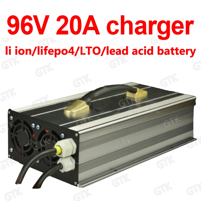 GTK 96V 20A charger 32S 116.8V lifepo4 26S 109.2V lithium ion 20S 112V LTO lead acid 20A smart charger 200Ah 100ah 300ah battery