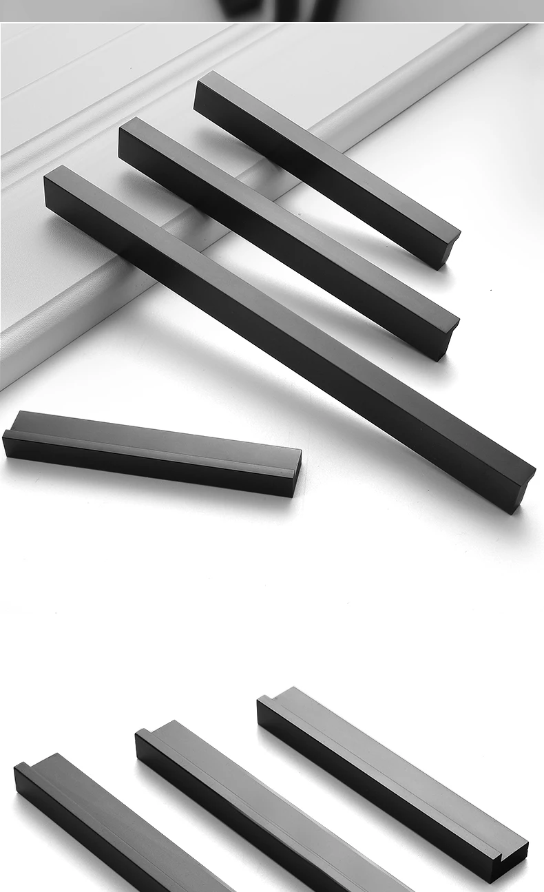 WV American Black Door Handles Modern 1000MM 1200MM Long