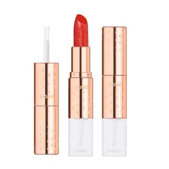 

NOVO 4 Colors lipstick Solid Color Raincoat Lipstick Waterproof Matte lip stick makeup maquillaje Double head maquiagem make up