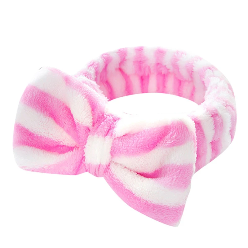 2019 New Arrival Women Head Wrap Soft Coral Fleece Makeup Headband Washing Face Turban Bow Hairband Hair Turban 1111