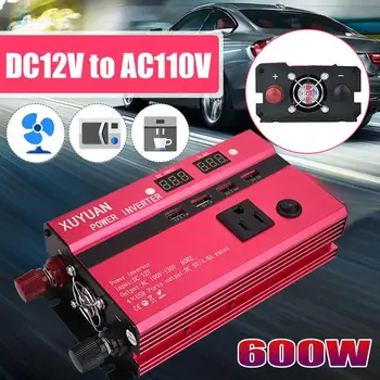 

Solar Power Inverter Auto Inverter Red Car Inverter LED Outdoor DC12V To AC110V Modified Sine Wave Portable for Vehicles Powers