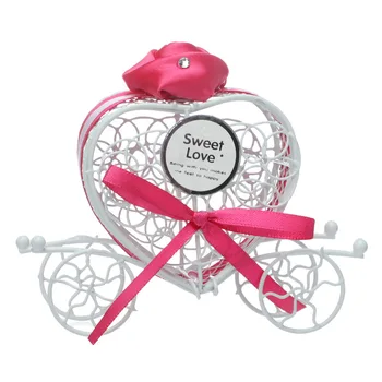 

Wedding Carriage Metal Candy Box Heart Carriage Shape Chocolate Packing Boxes For Wedding Party Baby Shower Decor Supplies